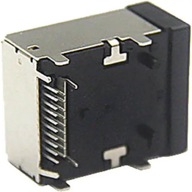 Alt view image 6 of 6 - E-Type 19 Pin Female 90 Degree Board Mount Shockproof Connector Compatible with HDMI  8K Ultra HD Anti-Vibration Automotive Connector, Durable PCB Mounting Interface