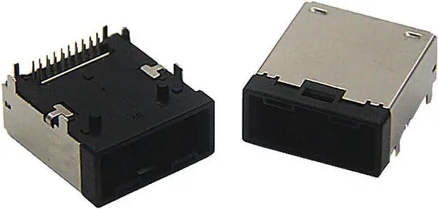 Alt view image 5 of 6 - E-Type 19 Pin Female 90 Degree Board Mount Shockproof Connector Compatible with HDMI  8K Ultra HD Anti-Vibration Automotive Connector, Durable PCB Mounting Interface