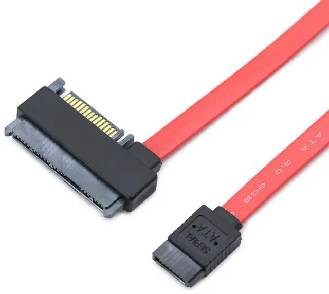 Alt view image 2 of 6 - SATA to SAS SFF-8482 Hard Drive Data Cable Compatible with Server HDD SSD  29+15 Pin to 7 Pin Female, 26AWG High Speed 6Gbps, Red Flat Connector (0.5m)