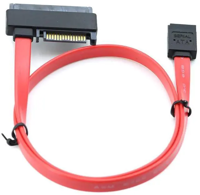 Alt view image 5 of 6 - SATA to SAS SFF-8482 Hard Drive Data Cable Compatible with Server HDD SSD  29+15 Pin to 7 Pin Female, 26AWG High Speed 6Gbps, Red Flat Connector (0.5m)