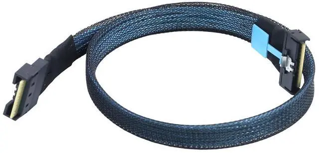 Alt view image 2 of 6 - PCIe5.0 MCIO 8i to Slimline SAS 4.0 SFF-8654 8i 74-Pin Cable \u2013 24Gbps High-Speed Server Interconnect, 85 Ohm Copper Wire (0.5m)