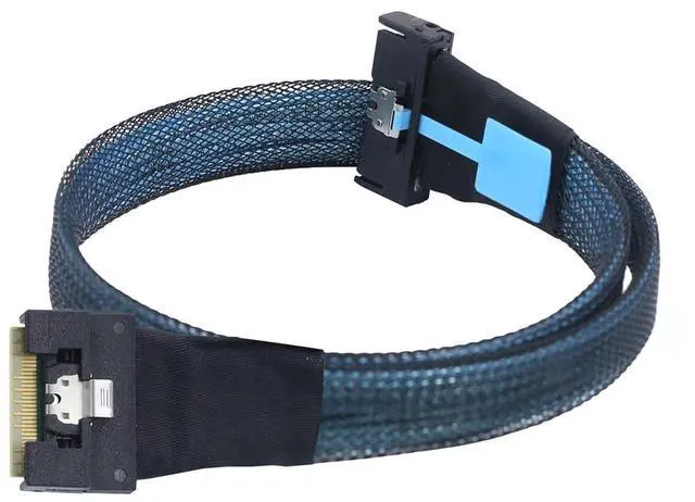 Alt view image 3 of 6 - PCIe5.0 MCIO 8i to Slimline SAS 4.0 SFF-8654 8i 74-Pin Cable \u2013 24Gbps High-Speed Server Interconnect, 85 Ohm Copper Wire (0.5m)