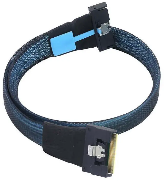 Alt view image 4 of 6 - PCIe5.0 MCIO 8i to Slimline SAS 4.0 SFF-8654 8i 74-Pin Cable \u2013 24Gbps High-Speed Server Interconnect, 85 Ohm Copper Wire (0.5m)