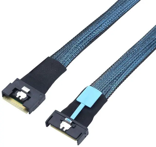 Alt view image 5 of 6 - PCIe5.0 MCIO 8i to Slimline SAS 4.0 SFF-8654 8i 74-Pin Cable \u2013 24Gbps High-Speed Server Interconnect, 85 Ohm Copper Wire (0.5m)