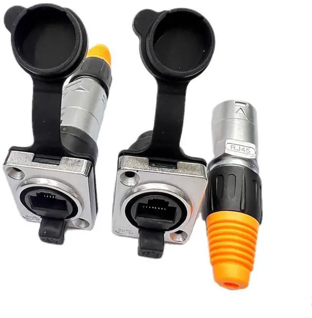 Main image of RJ45 Shielded Panel Mount Connector Waterproof Cat6/Cat5e Ethernet Female to Female Coupler, 8P8C Network Socket with Gold-Plated Contacts and Thermoplastic Housing (2)