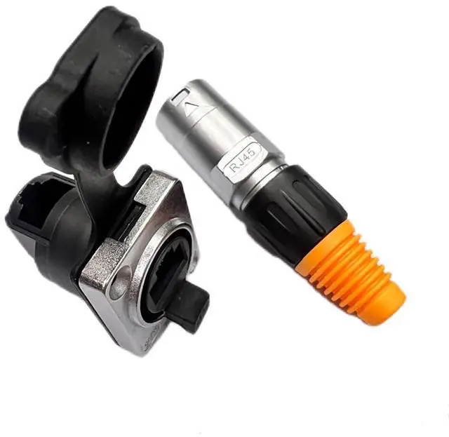 Alt view image 2 of 7 - RJ45 Shielded Panel Mount Connector Waterproof Cat6/Cat5e Ethernet Female to Female Coupler, 8P8C Network Socket with Gold-Plated Contacts and Thermoplastic Housing (2)