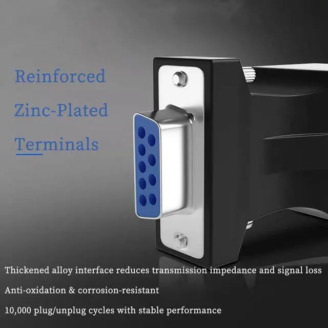 Alt view image 4 of 6 - DB9 to RJ45 Serial Converter RS232 Male/Female to RJ45 Ethernet Port Adapter, Supports Long Distance Transmission up to 20m via CAT5/CAT6 Cable, Plug and Play (2Pcs Male+Female)