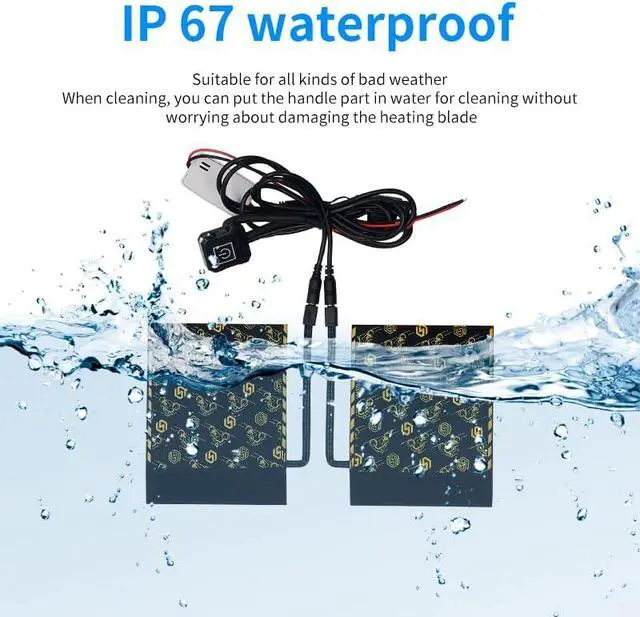 Alt view image 4 of 7 - 20-90V Heated Motorcycle Handlebar Grips with Memory Function, 6 Temperature Levels, Waterproof Kevlar & PET Heating Film, Yellow-Edge Design  for Motorcycles, Scooters, ATVs