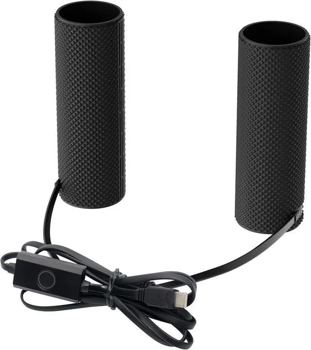 Main image of Heated Motorcycle Handlebar Grips Dual-Wire Switch with USB-C PD Fast Charging, 5 Temperature Levels, Memory Function, Waterproof Silicone Design, Fits 28-34mm Bars