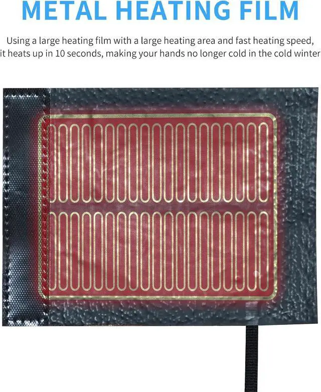 Alt view image 5 of 7 - USB-C Heated Motorcycle Handlebar Grips Double-Pole Switch with 5 Temperature Levels and Memory  Aramid Fiber Heated Pads with PD Fast Charging, Waterproof Switch, Mount