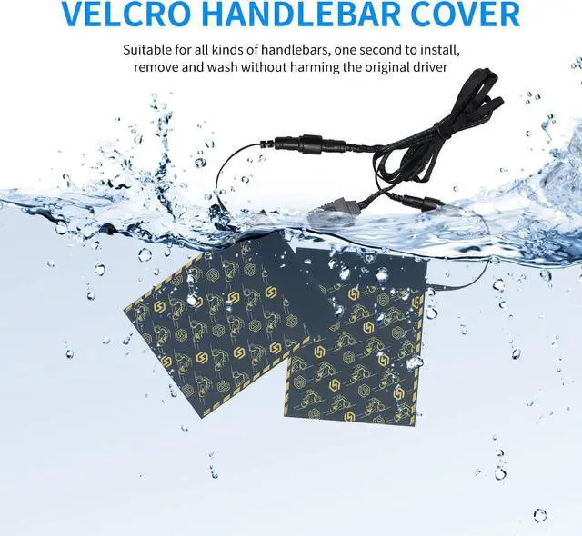 Alt view image 4 of 7 - USB Heated Motorcycle Handlebar Grips 5V with 6-Level Temperature Control and Memory Yellow Aramid Fiber Hand Warmers with Waterproof Switch, Mount, Compatible with Motorbikes, Scooters, ATVs