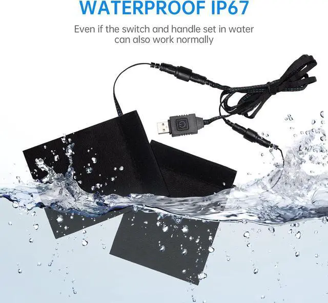 Alt view image 6 of 7 - USB Heated Motorcycle Handlebar Grips 5V with 6-Level Temperature Control and Memory, Aramid Fiber Hand Warmers with Waterproof Switch, Mount, Compatible with Motorbikes, Scooters, ATVs