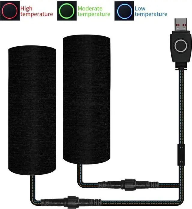 Alt view image 7 of 7 - USB Heated Motorcycle Handlebar Grips 5V with 3-Level Temperature Control Aramid Fiber Hand Warmers with Waterproof Switch, Mount, Compatible with Motorbikes, Scooters, ATVs