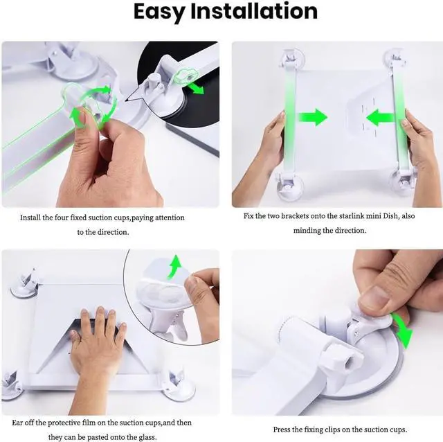 Alt view image 5 of 5 - Mini Sunroof Suction Cup Car Mount Compatible with Starlink Mini Vehicle Glass Satellite Antenna Holder, Sturdy and Secure Installation