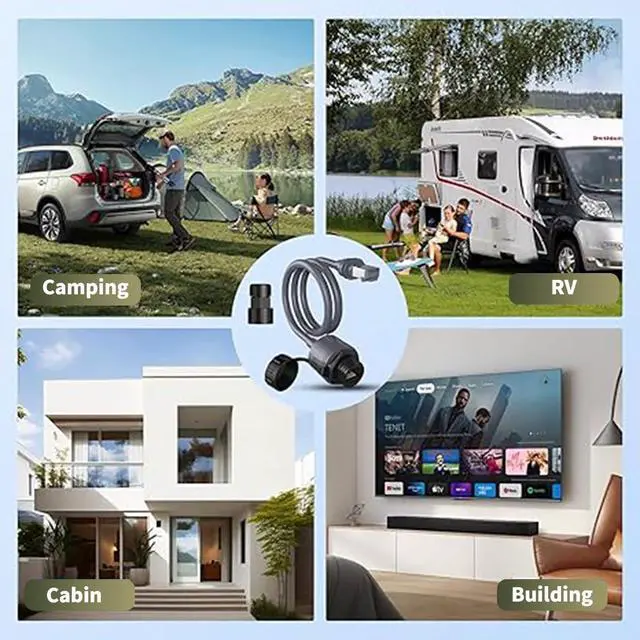 Alt view image 2 of 6 - Ethernet Adapter RJ45 Coupler  GIGA-BIT Waterproof Network Cable Connector, IP68 Rated, Compatible with Starlink V3 Communication Cables