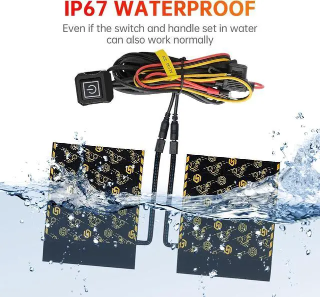 Alt view image 6 of 7 - Heated Motorcycle Handlebar Grips 12V with 5+1 Level Temperature Control and Memory Aramid Fiber Hand Warmers with Mount, Acc Connection, IP67 Waterproof, Easy Install for All 12V Motorbikes