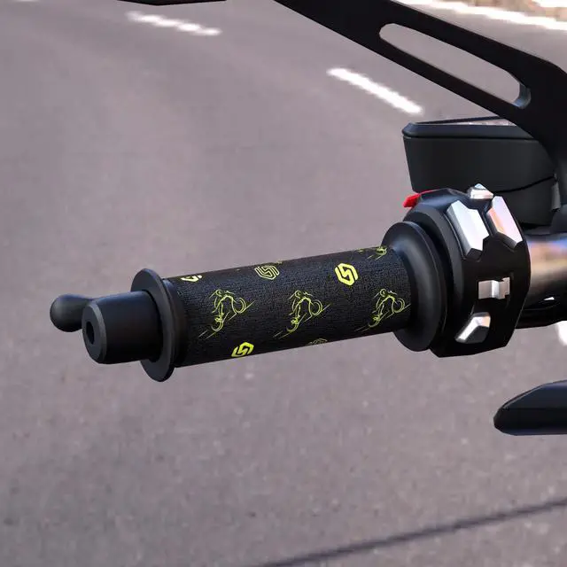 Alt view image 3 of 7 - Heated Motorcycle Handlebar Grips 12V with Smart Temperature Control 3-Level Adjustable Aramid Fiber Hand Warmers with Mount, IP67 Waterproof, Anti-Slip Pattern Design for All 12V Motorbikes