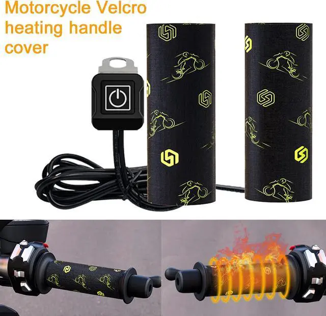 Alt view image 4 of 7 - Heated Motorcycle Handlebar Grips 12V with Smart Temperature Control 3-Level Adjustable Aramid Fiber Hand Warmers with Mount, IP67 Waterproof, Anti-Slip Pattern Design for All 12V Motorbikes