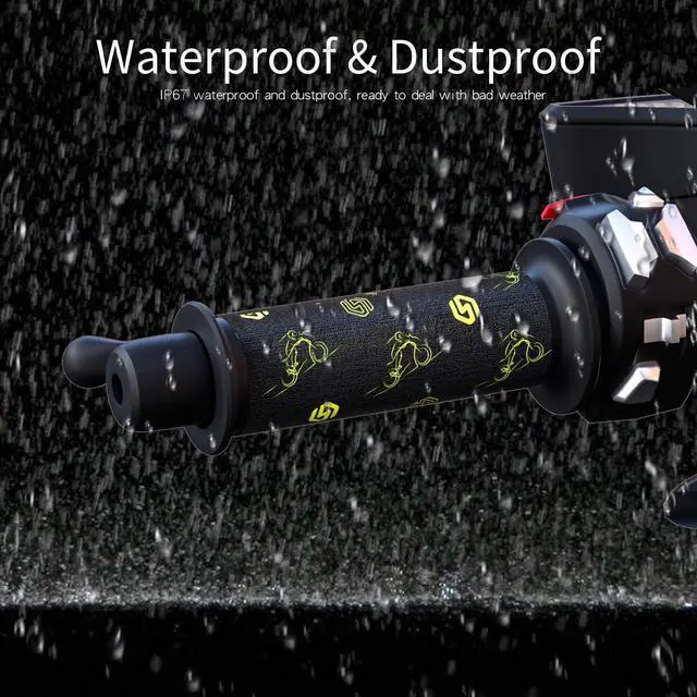 Alt view image 7 of 7 - Heated Motorcycle Handlebar Grips 12V with Smart Temperature Control 3-Level Adjustable Aramid Fiber Hand Warmers with Mount, IP67 Waterproof, Anti-Slip Pattern Design for All 12V Motorbikes