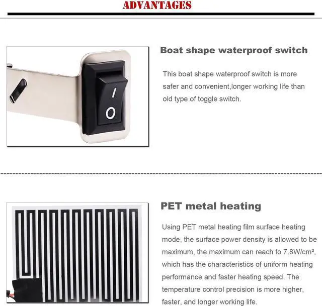 Alt view image 3 of 7 - Heated Motorcycle Handlebar Grips 12V with Waterproof Rocker Switch  Fast Heating PET Metal Film Hand Warmers for All 12V Motorbikes, Easy Installation, Dustproof & Weather-Resistant