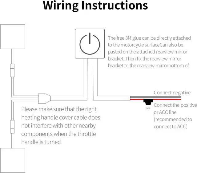 Alt view image 6 of 7 - Heated Motorcycle Handlebar Grips 12V with Smart Temperature Control 3-Level Adjustable Aramid Fiber Hand Warmers with Mount, IP67 Waterproof, Easy Installation for All 12V Motorbikes