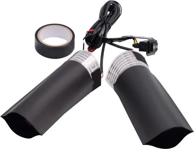 Main image of Heated Motorcycle Handlebar Grips 12V Adjustable Temperature  Fast Heating PET Metal Film Hand Warmers for All 12V Motorbikes, Waterproof Switch, Easy Installation