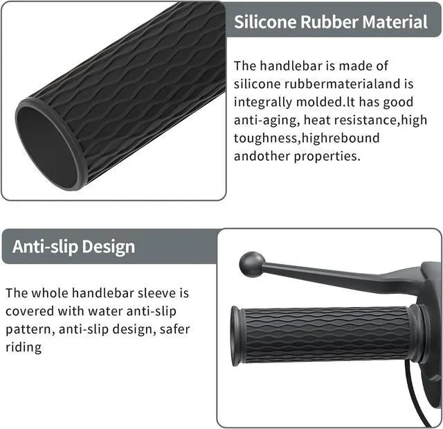 Alt view image 6 of 7 - Heated Motorcycle Handlebar Grips 12V Silicone Wrap with Smart Switch 5-Level Adjustable Temperature, Memory Function, Waterproof, Anti-Slip Hand Warmers for All 12V Motorbikes