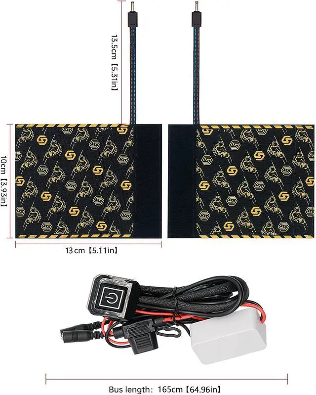 Alt view image 7 of 7 - 20-90V Heated Motorcycle Handlebar Grips with Memory Function, 6 Temperature Levels, Waterproof Kevlar & PET Heating Film, Yellow-Edge Design  for Motorcycles, Scooters, ATVs