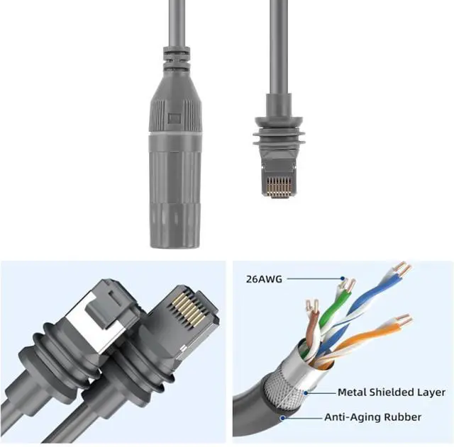 Alt view image 5 of 7 - CAT6 Extension Cable with RJ45 Waterproof Coupler, Compatible with Starlink Gen 3 and Mini, 8P8C Interface, 0.3M/12in Length, IP68 Waterproof Dustproof, Pure Copper Core, Durable 5000+ Plug Cycles
