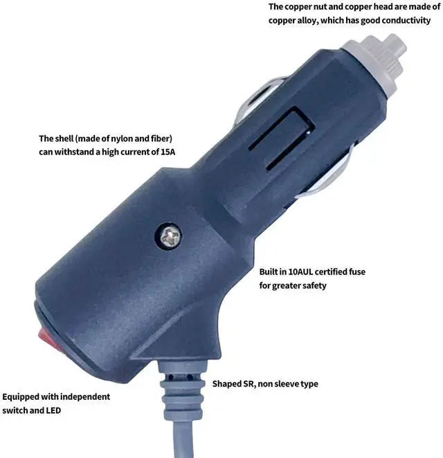 Alt view image 5 of 7 - 12V-24V Car Power Adaper to DC Power Cable with LED Switch, Compatible with Starlink Mini, Pure Copper 18AWG Wire, Low Voltage Drop \u2013 Not for Gen 2/Gen 3 Models (78.74, Inches)