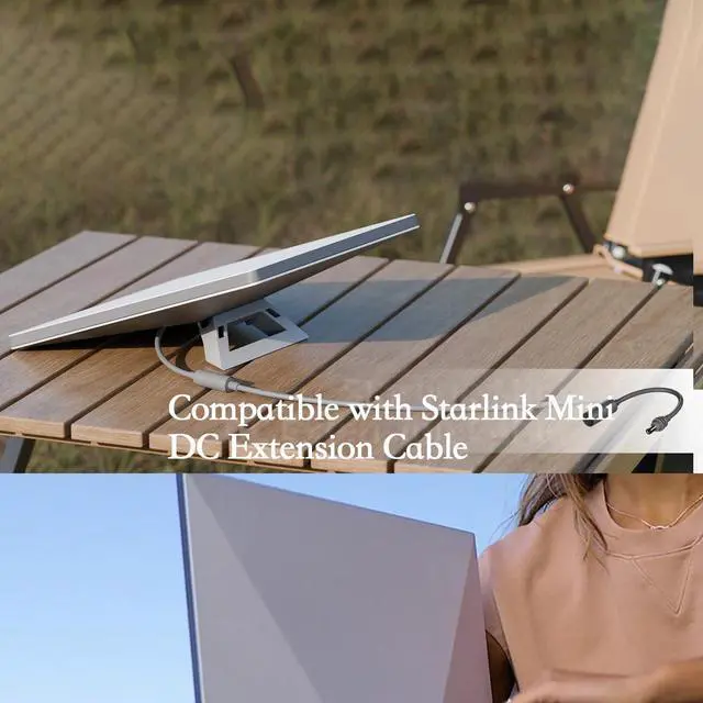 Alt view image 2 of 6 - Mini DC 5521 Female Waterproof Extension Cable, Compatible with Starlink Mini, 0.2M/7.87in Length, 18AWG Pure Copper Wire, High Current, 8A Rated, Weatherproof DC Power Connector