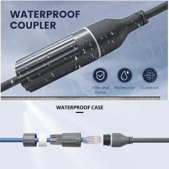 Alt view image 6 of 7 - 20-Pin to RJ45 Waterproof Extension Cable Compatible with Starlink Gen2 Router Ethernet Adapter, CAT6e Network Cable Support, 0.235m/9.25in, Outdoor Dustproof Coupler