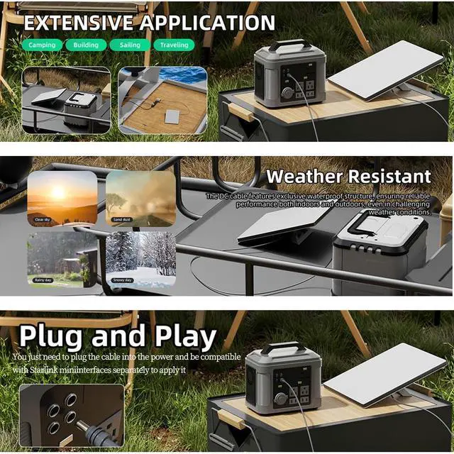 Alt view image 2 of 6 - DC Power Cable for Mini Satellite System, Compatible with Starlink Mini, 18AWG Pure Copper, Waterproof Outdoor Power Cord with DC Plug (118.11, Inches)