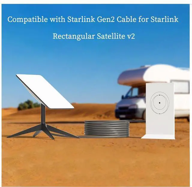 Alt view image 6 of 7 - Replacement Cable for Star Gen2 V2 Satellite System, Compatible with Starlink Rectangular Dishy, CAT5E Type-D Mini Connector, Outdoor Durable Weatherproof Cable (196.85, Inches)