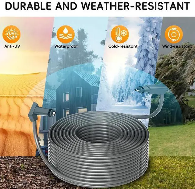 Alt view image 2 of 7 - Replacement Cable for Star Gen2 V2 Satellite System, Compatible with Starlink Rectangular Dishy, CAT5E Type-D Mini Connector, Outdoor Durable Weatherproof Cable (196.85, Inches)