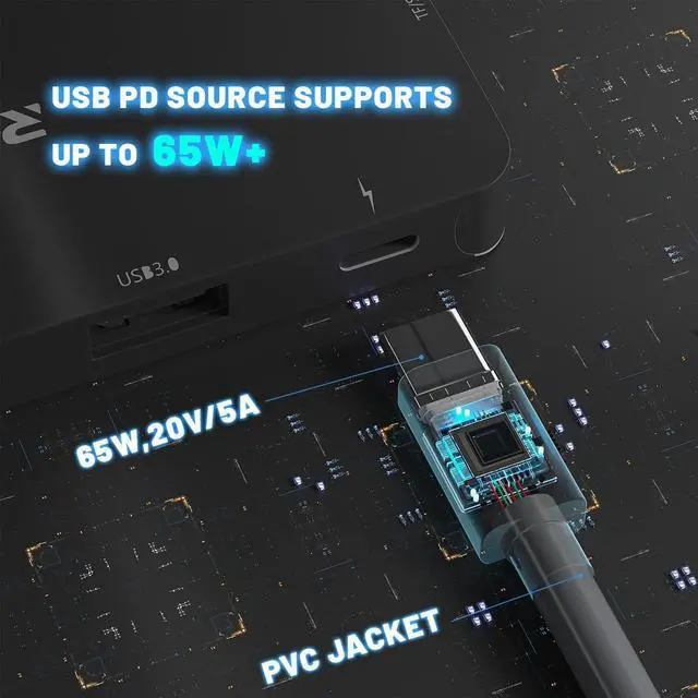 Alt view image 3 of 6 - 3-in-1 Power Cable for Mini Satellite System, Compatible with Starlink Mini, for USB-C/DC/Car Power Adapter to DC Adapter, Built-in PD E-Mark-Compatible Chip, 20V/5A 100W Output (393.7, Inches)