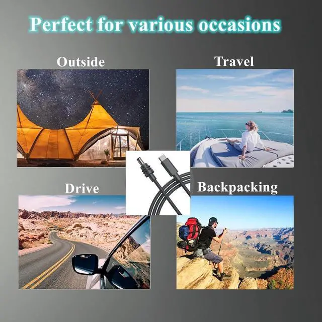 Alt view image 3 of 5 - Mini USB-C to DC Power Cable \u2013 100W 20V/5A PD, Compatible with Starlink Mini DC5521, USB-C to DC Charging Cord, 2m/5m/15m for Travel, Outdoor, Router Use (196.85, Inches)