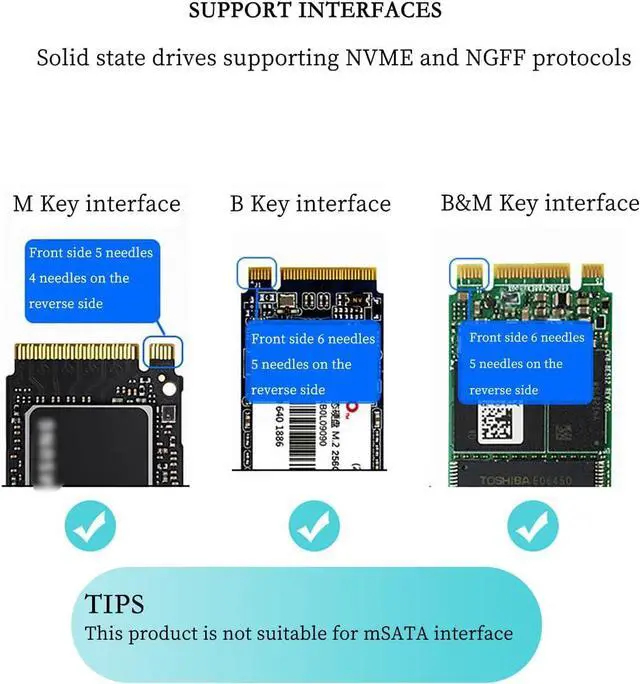 Alt view image 2 of 7 - PCIe 3.0 to M.2 NVMe/NGFF SSD Adapter Card  High-Speed Expansion for Desktop PCs, Supports M Key/B Key/B&M Key, 2230 to 22110 Size Compatibility (Dual Slot NVME+NGFF)