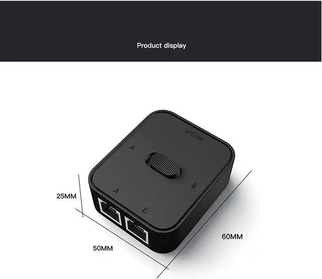 Alt view image 7 of 7 - RJ45 GIGA-BIT Network Switch Splitter  2-in-1-out or 1-in-2-out Manual LAN Selector, No Power Required, Physical Isolation, Cat6 High-Speed Passive Network Switch (White)