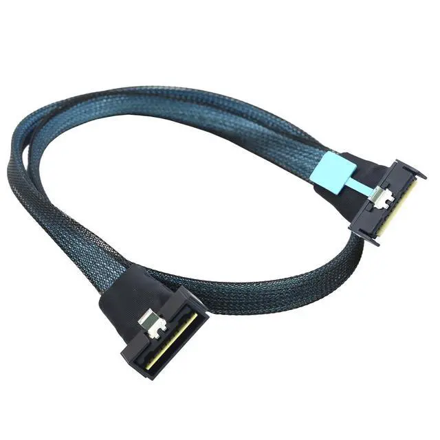 Alt view image 2 of 5 - PCIE5.0 MCIO 8X to LP SlimSAS SFF-8654 74P High-Speed Server Cable \u2013 24G Single-Channel, Low Profile (19.68, Inches)