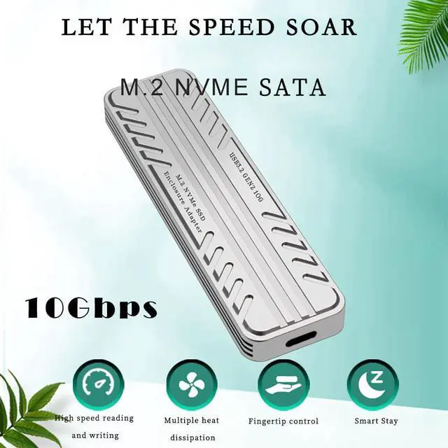 Alt view image 5 of 7 - PH882JS M.2 NVMe USB3.2 Gen2 10Gbps High Speed SSD Enclosure with JMS583 Host Control Support 2230 2242 2260 2280 SSD