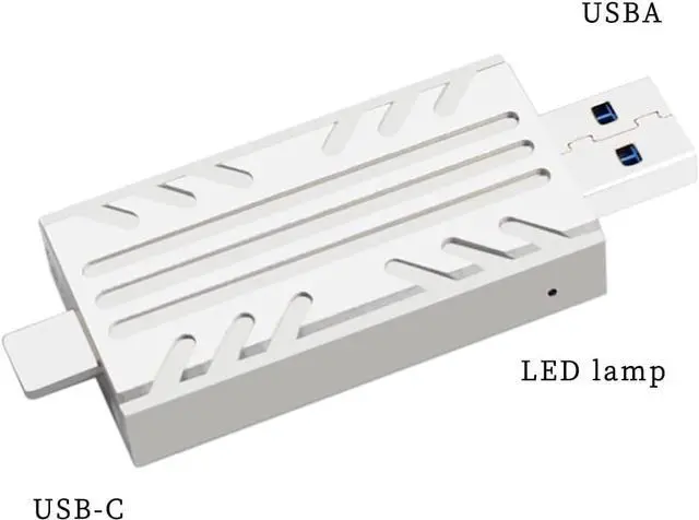 Alt view image 5 of 7 - PH811S-AC M.2 NVME 2230 SSD Enclosure 10G High-Speed Transfer with USB-A +USB-C Dual Header