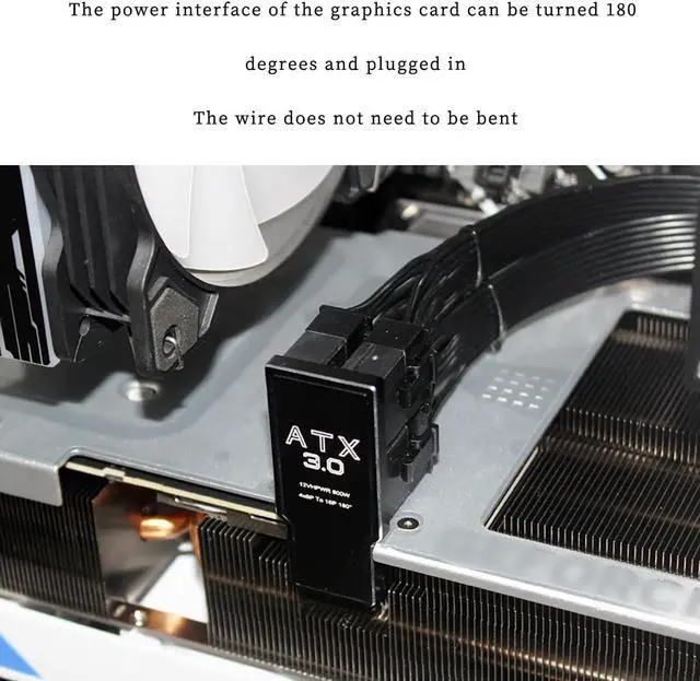 Alt view image 7 of 7 - PH316-48 4 * 8P to ATX3.0 12VH-PWR 12+4P 180 Degree Power Steering Connector 600 W for 40 Series Graphics Card, Black (A Type)