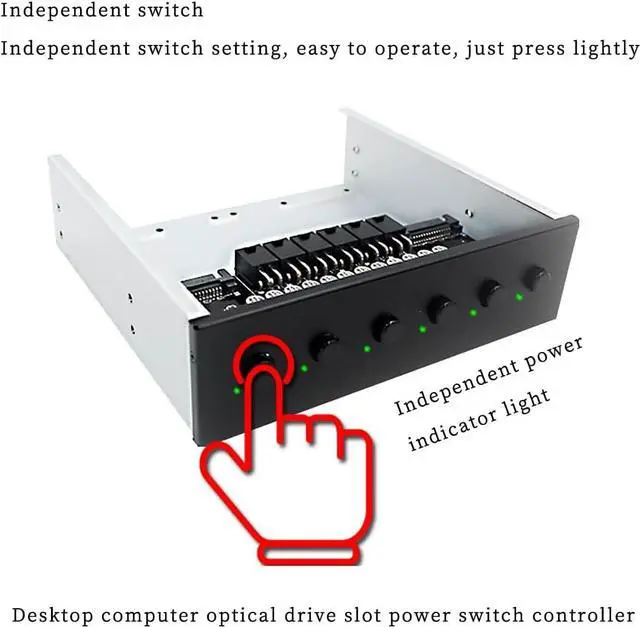 Alt view image 5 of 6 - PH6 Desktop Computer Front 5.25 Optical Drive Bay Expansion 6 SATA 15P Hard Disk Power Control Switch Multi System Switch