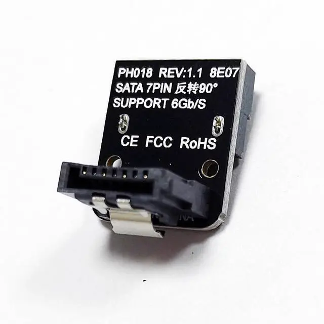 Alt view image 7 of 7 - PH18 SATA III 7-Pin Connector 6Gb/s 90-Degree Reverse Angle Adapter for Motherboard (Reverse 1piece)