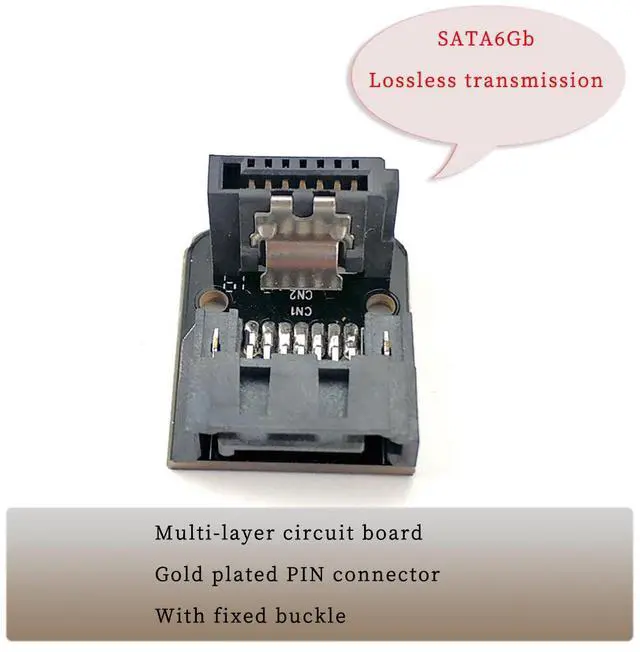Alt view image 3 of 7 - PH18 SATA III 7-Pin Connector 6Gb/s 90-Degree Reverse Angle Adapter for Motherboard (Reverse 1piece)