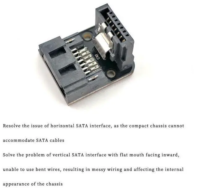 Alt view image 6 of 7 - PH18 SATA III 7-Pin Connector 6Gb/s 90-Degree Reverse Angle Adapter for Motherboard (Reverse 1piece)