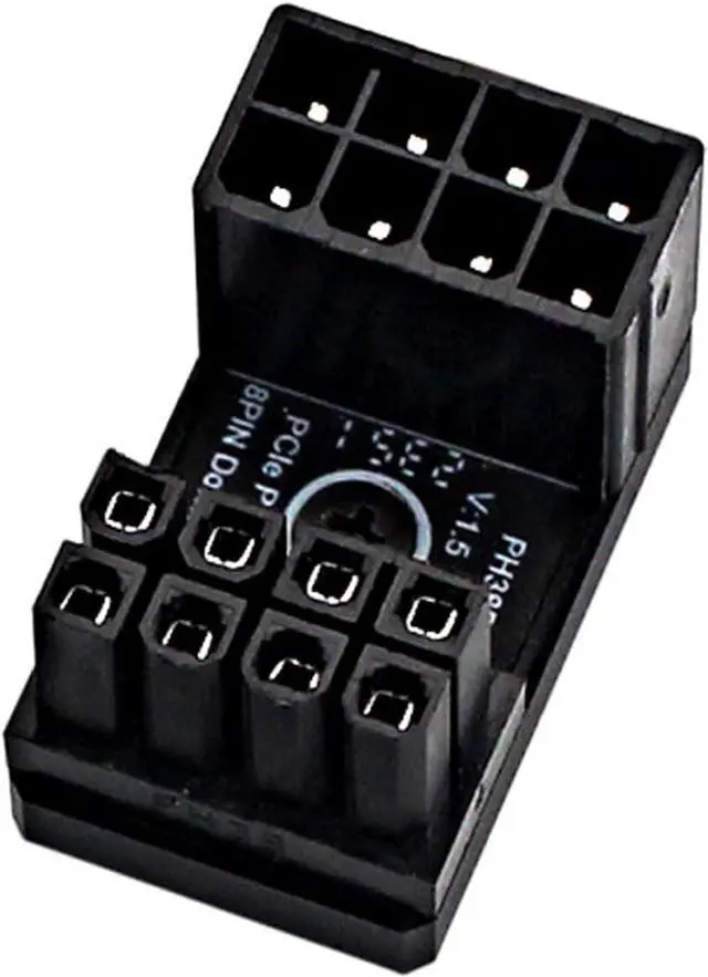 Main image of PH38 CPU 8P Power Adapter with Heatsink Male to Female Header 180 Degree Socket Buckle for Desktop Chassis CPU Wiring Beautification (PH38B-C2 Black, 1piece)