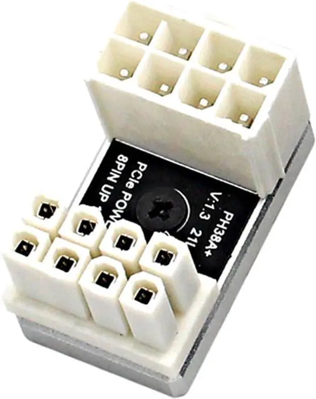 Main image of PH38 CPU 8P Power Adapter with Heatsink Male to Female Header 180 Degree Socket Buckle for Desktop Chassis CPU Wiring Beautification (PH38A-C2 Silver, 1piece)