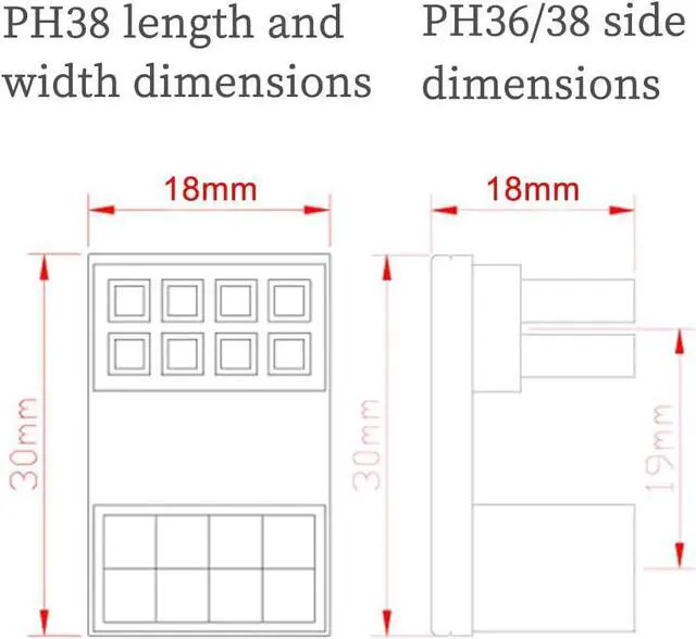 Alt view image 5 of 7 - PH38 CPU 8P Power Adapter with Heatsink Male to Female Header 180 Degree Socket Buckle for Desktop Chassis CPU Wiring Beautification (PH38B-C2 Sliver, 1piece)